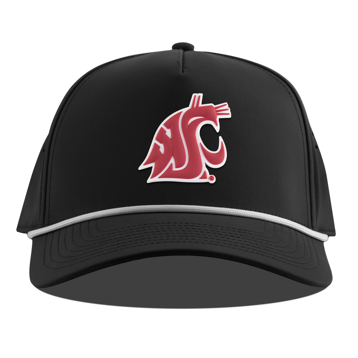 Washington State University "Washington State Team Logo" Curved 5 Panel Rope Black