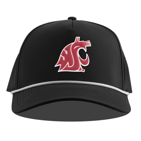 Washington State University "Washington State Team Logo" Curved 5 Panel Rope Black