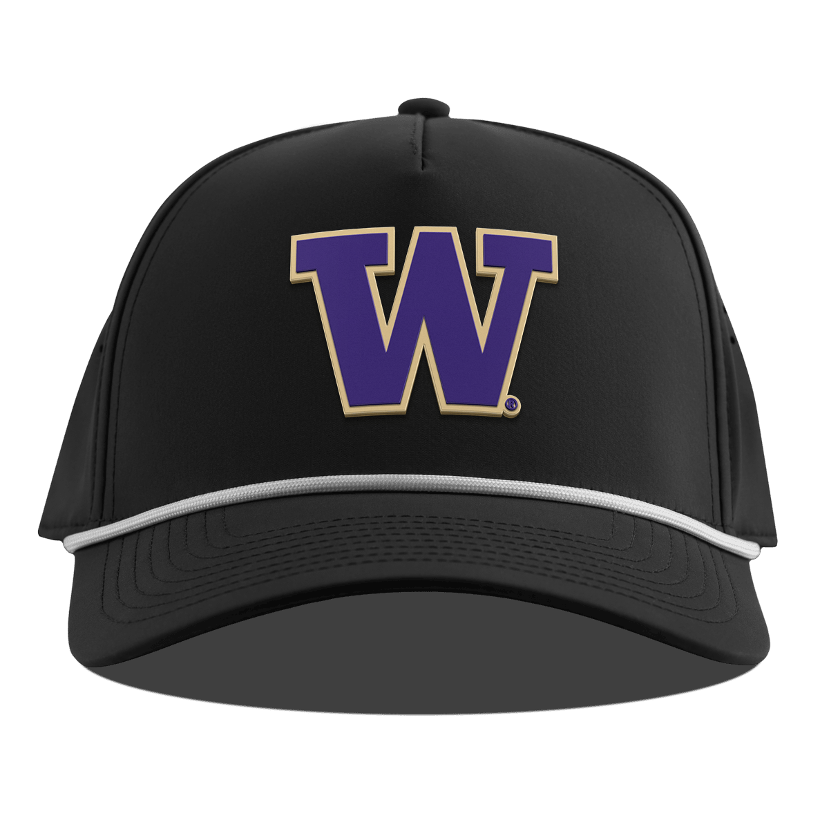 University of Washington "Huskies Script" Curved 5 Panel Rope Black