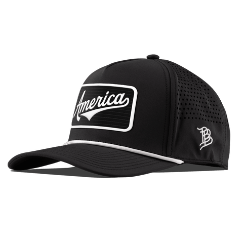XL Vintage America Badge Curved 5 Panel Rope Black