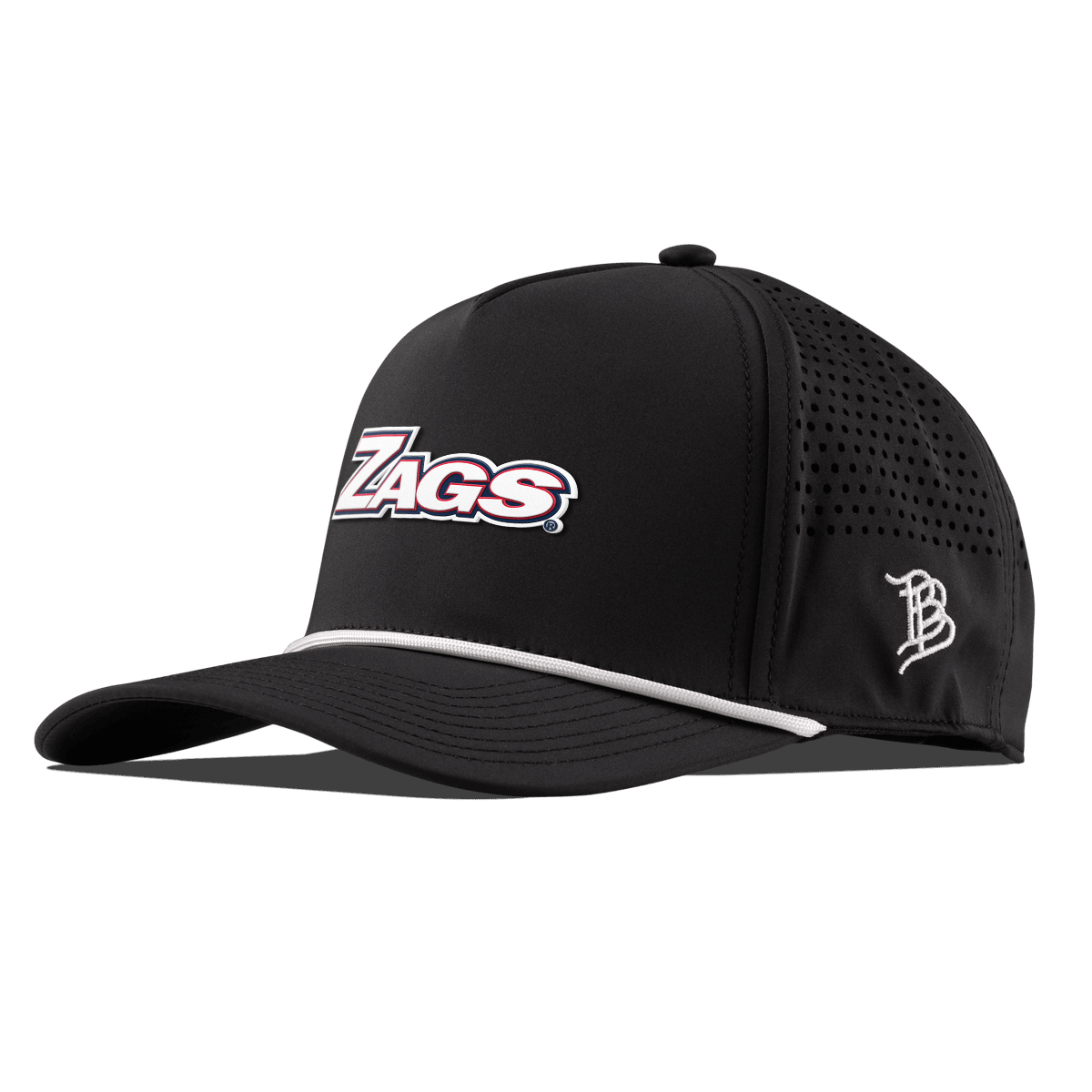 Gonzaga University "Zags Block" Curved 5 Panel Rope Black