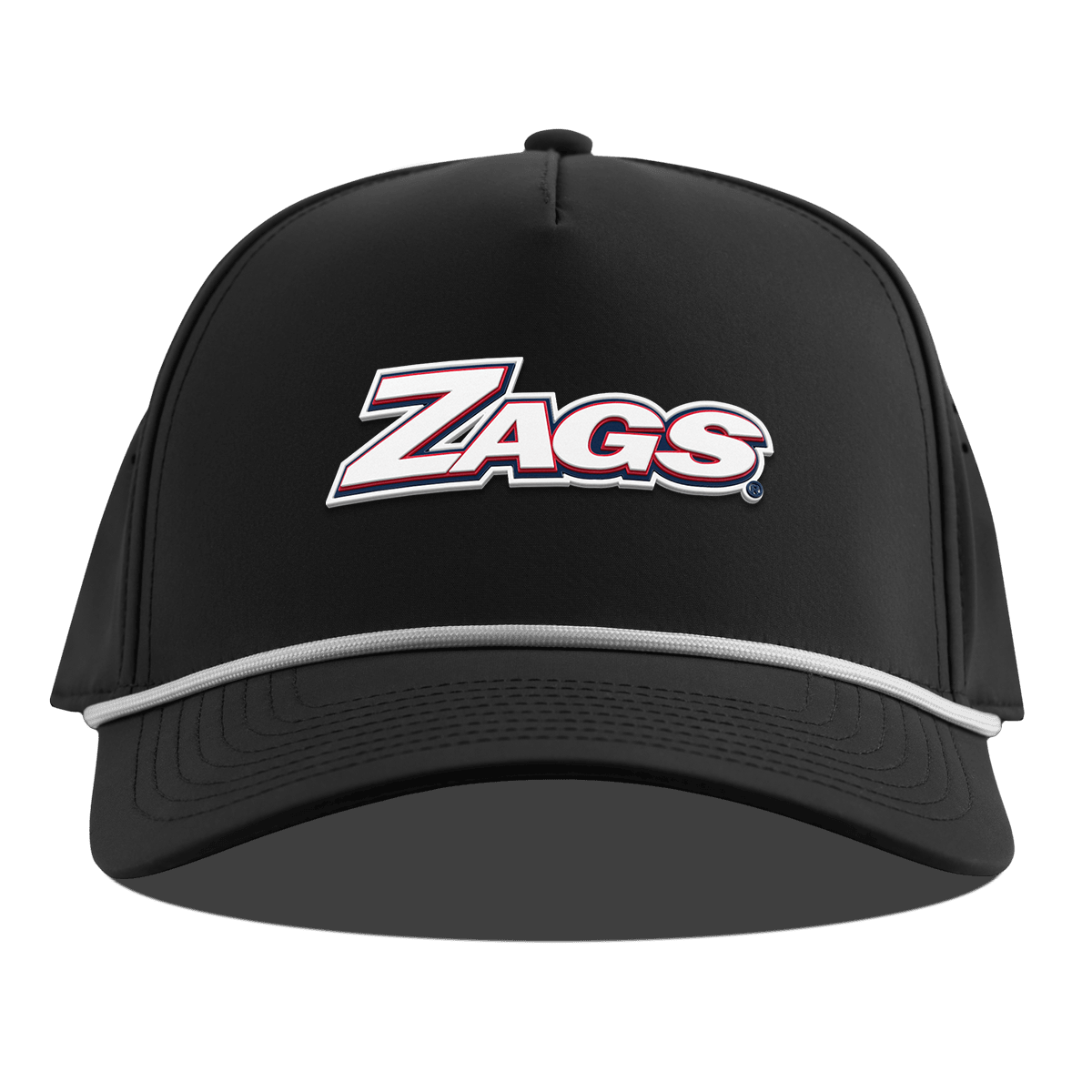 Gonzaga University "Zags Block" Curved 5 Panel Rope Black