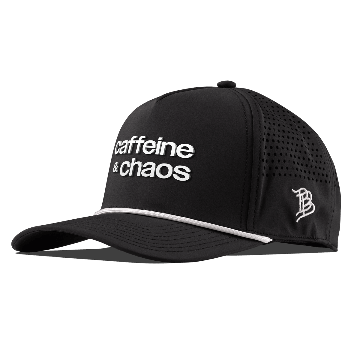 Caffeine & Chaos Curved 5 Panel Rope Black