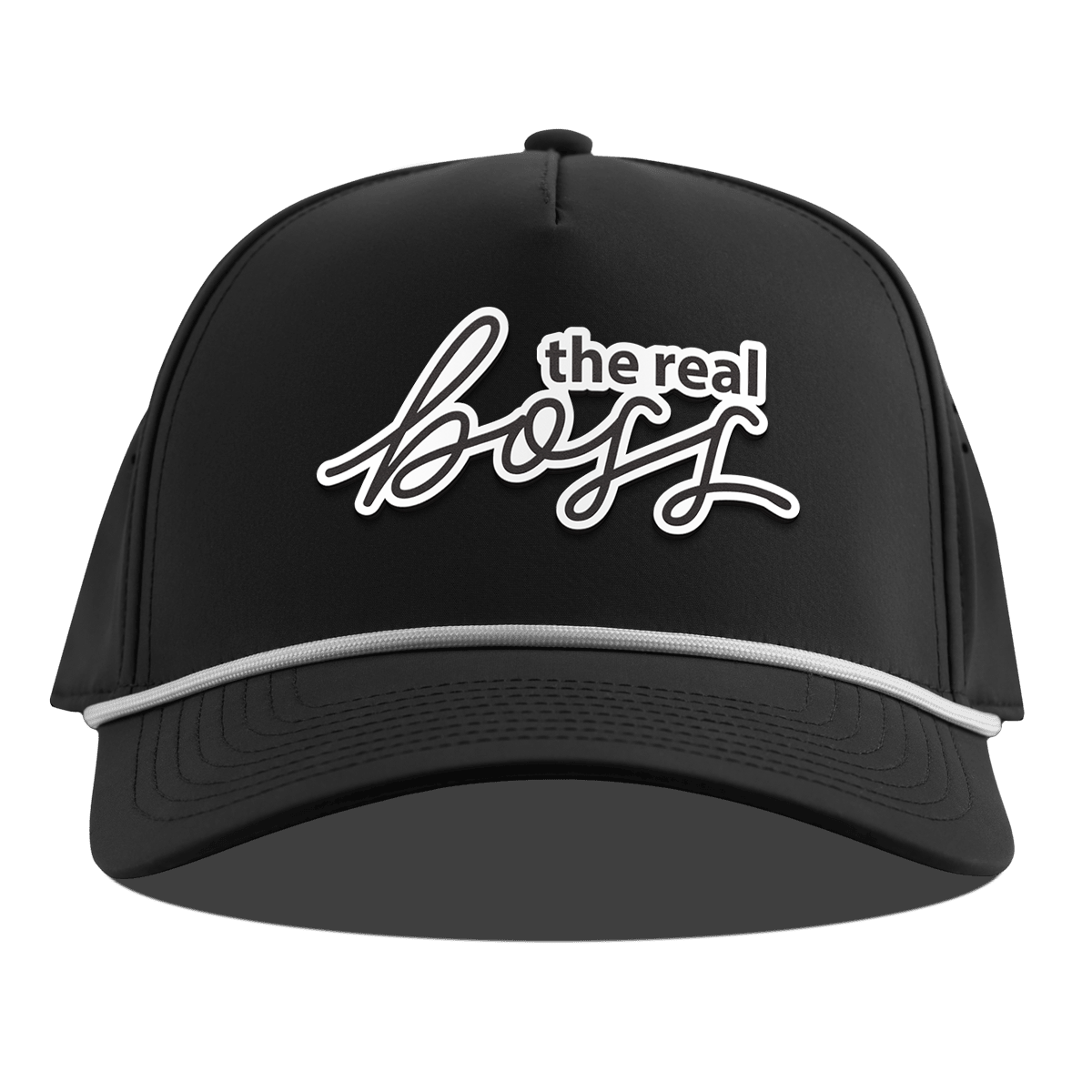 The Real Boss Curved 5 Panel Rope Black