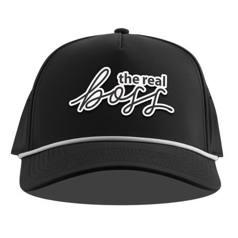 The Real Boss Curved 5 Panel Rope Black