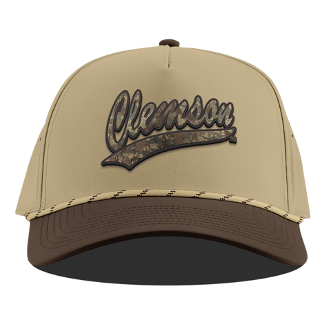 Clemson University "Clemson Timber Camo Series" Curved 5 Panel Rope Desert/Brown