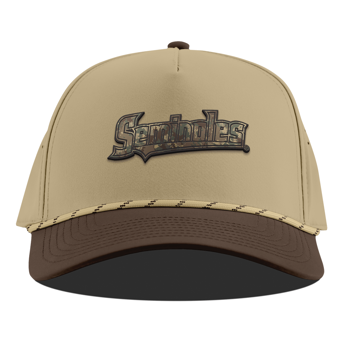Florida State University "FSU Timber Camo Series" Curved 5 Panel Rope Desert/Brown