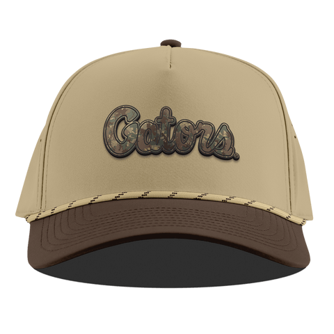 University of Florida "Florida Timber Camo Series" Curved 5 Panel Rope Desert/Brown