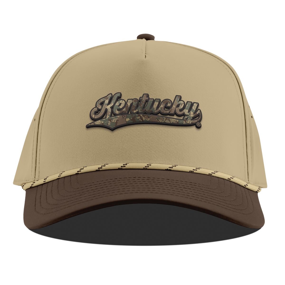 University of Kentucky "Kentucky Timber Camo Series" Curved 5 Panel Rope Desert/Brown