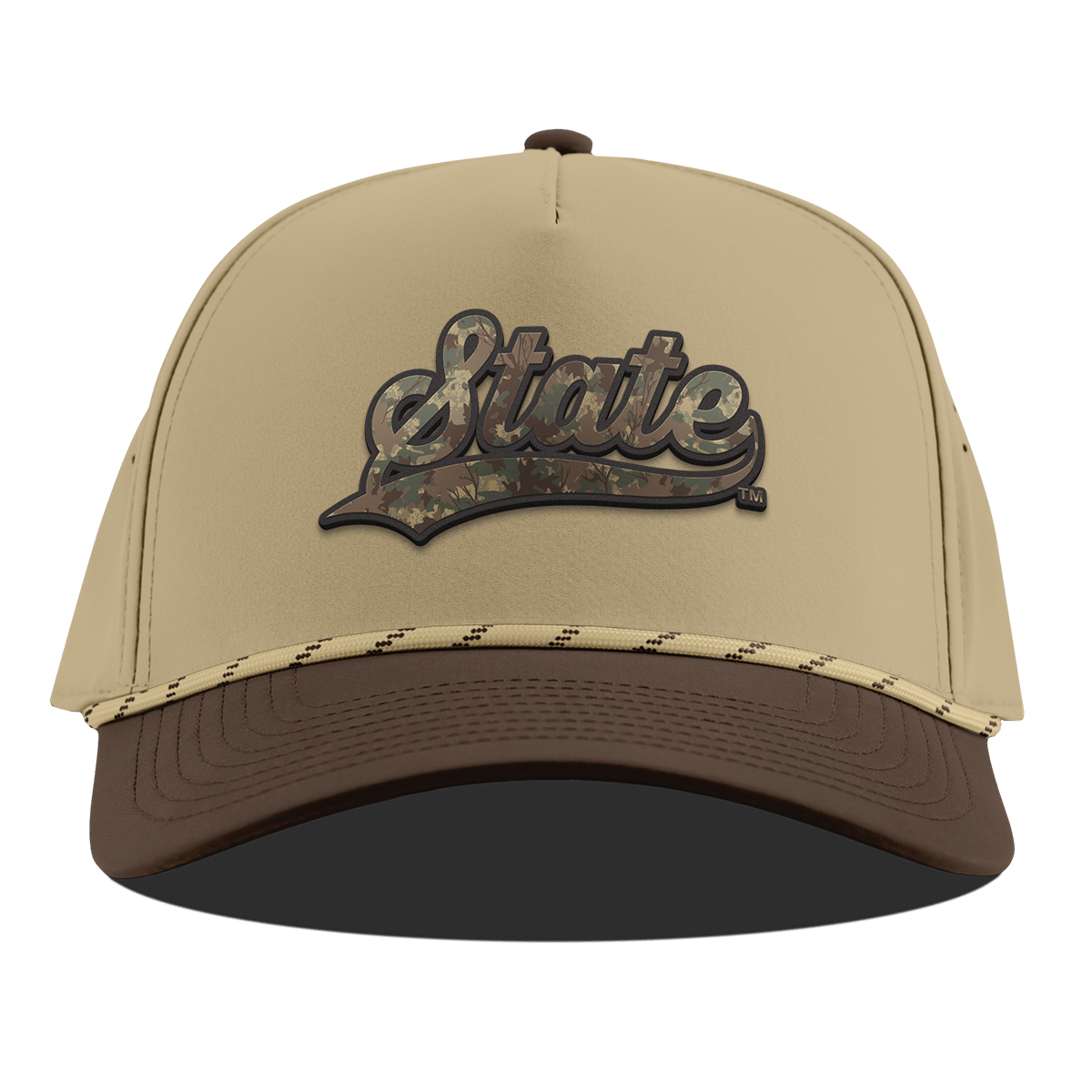 Michigan State University "Michigan State Timber Camo Series" Curved 5 Panel Rope Desert/Brown