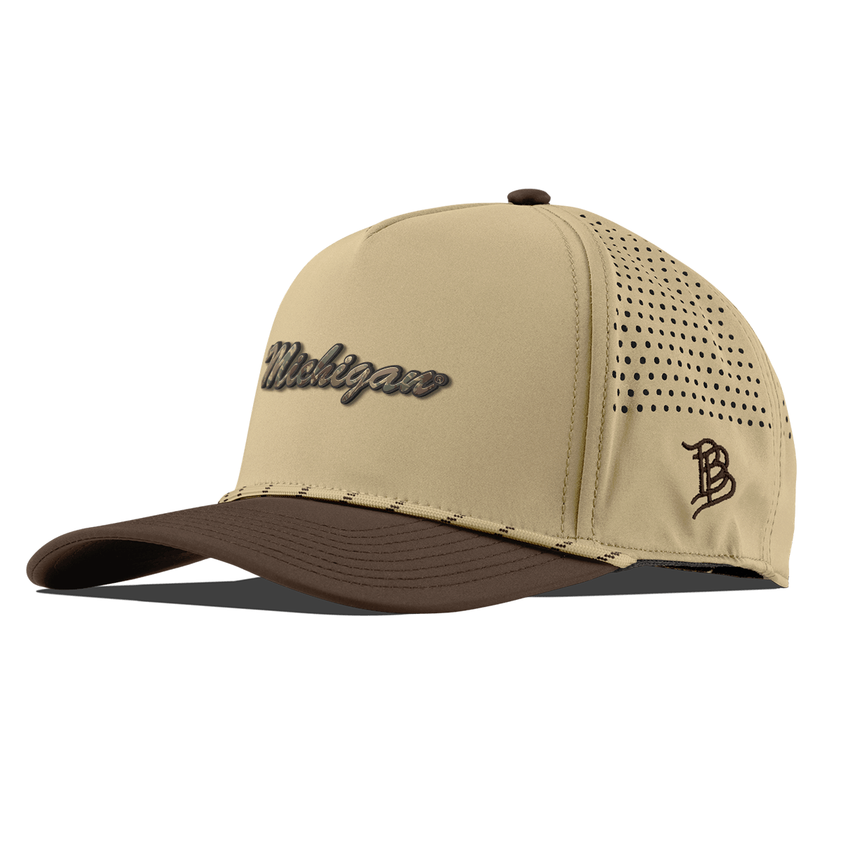 University of Michigan "Michigan Timber Camo Series" Curved 5 Panel Rope Desert/Brown