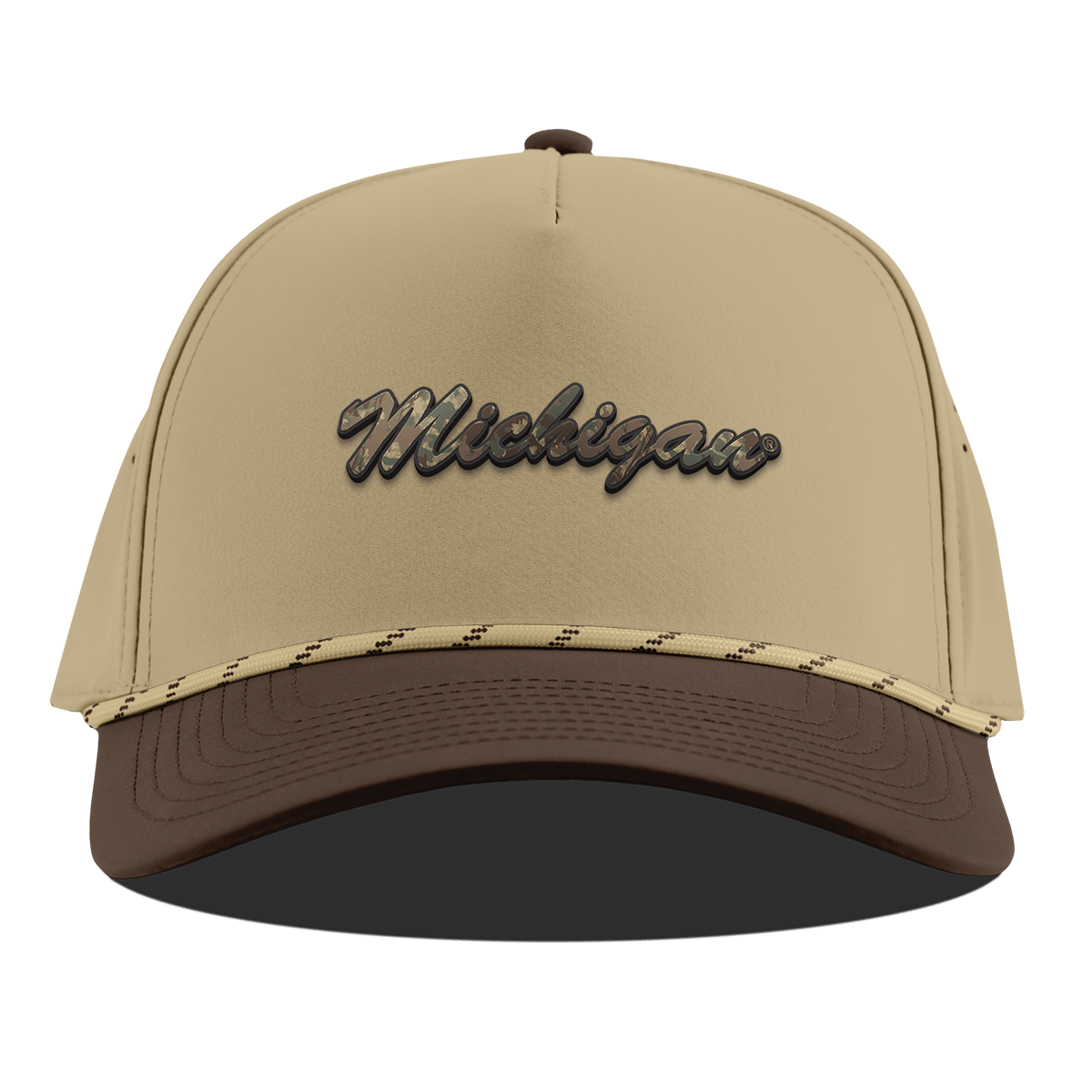 University of Michigan "Michigan Timber Camo Series" Curved 5 Panel Rope Desert/Brown