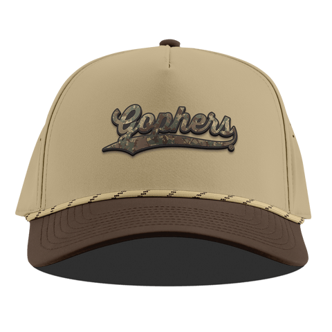 University of Minnesota "Minnesota Timber Camo Series" Curved 5 Panel Rope Desert/Brown
