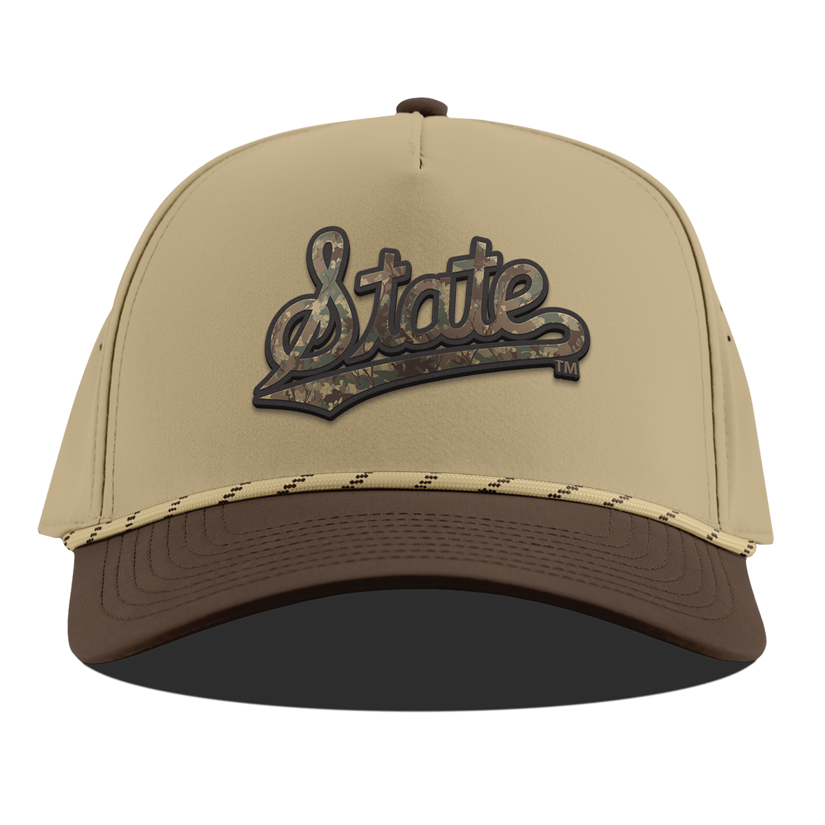 Mississippi State University "Mississippi Timber Camo Series" Curved 5 Panel Rope Desert/Brown