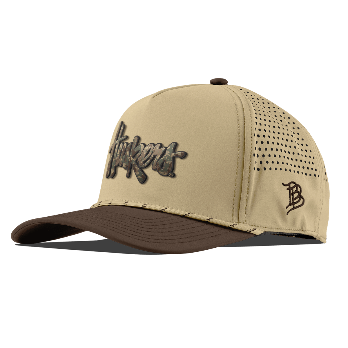 University of Nebraska "Nebraska Timber Camo Series" Curved 5 Panel Rope Desert/Brown