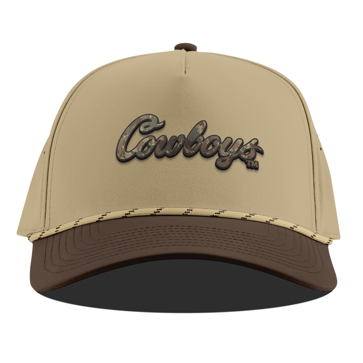 Oklahoma State University "Oklahoma State Timber Camo Series" Curved 5 Panel Rope Desert/Brown
