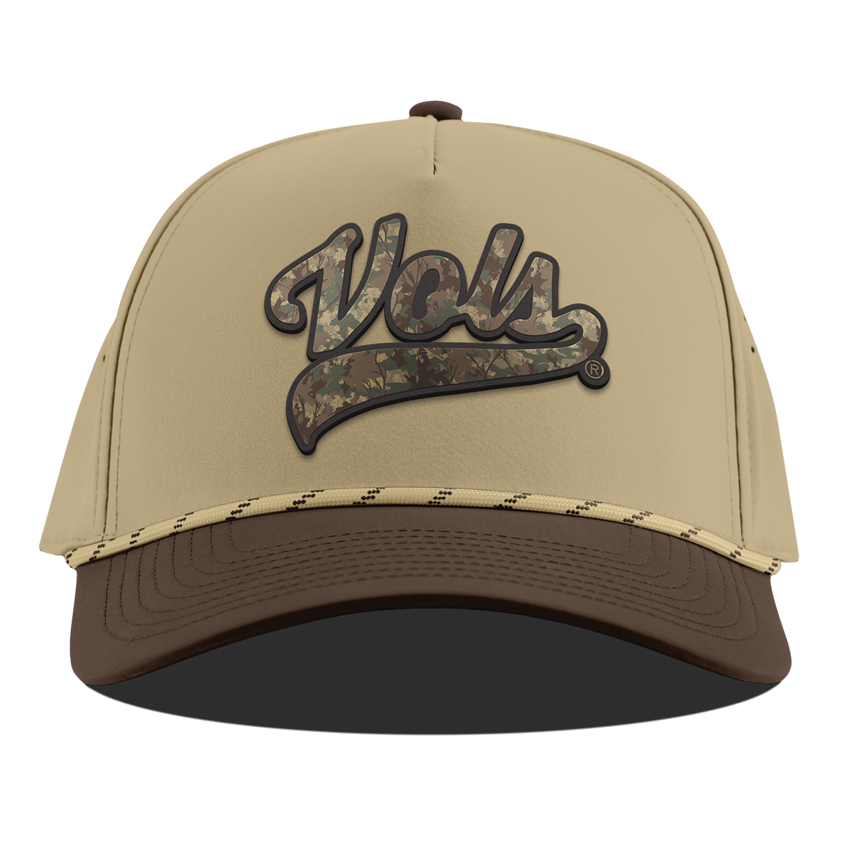University of Tennessee "Tennessee Timber Camo Series" Curved 5 Panel Rope Desert/Brown