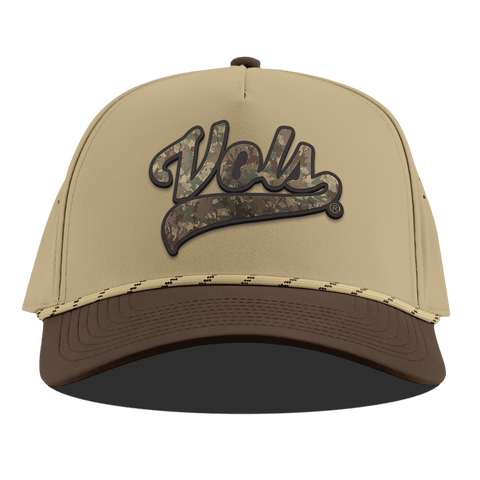 University of Tennessee "Tennessee Timber Camo Series" Curved 5 Panel Rope Desert/Brown
