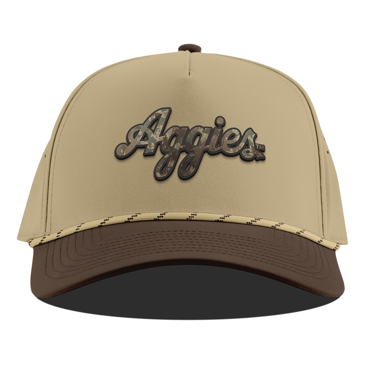 Texas A&M University "Texas A&M Timber Camo Series " Curved 5 Panel Rope Desert/Brown