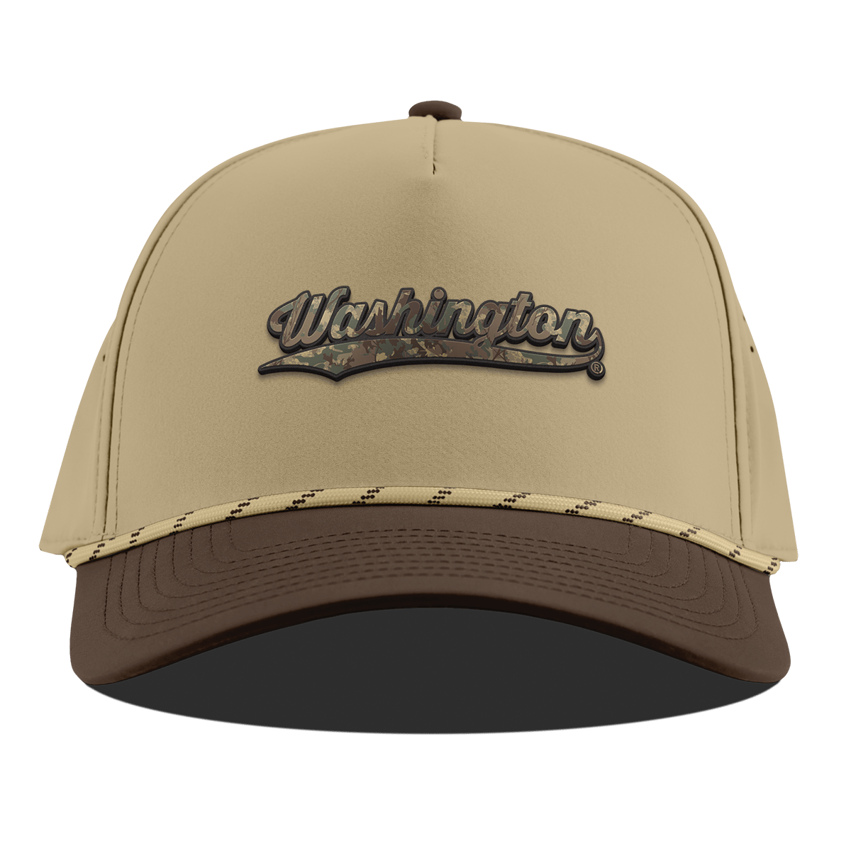 University of Washington "Washington Timber Camo Series" Curved 5 Panel Rope Desert/Brown