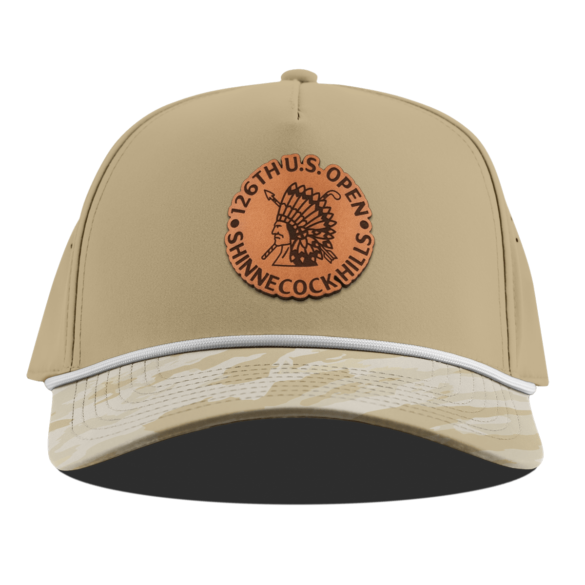 2026 U.S. Open Emblem Curved 5 Panel Rope Desert/Desert Camo