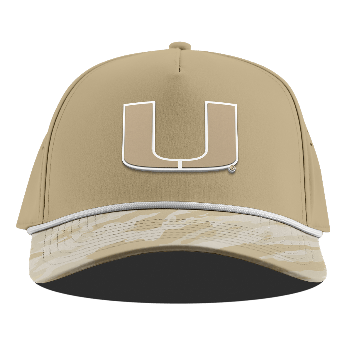 University of Miami "Miami Desert Camo Series" Curved 5 Panel Rope Desert/Desert Camo