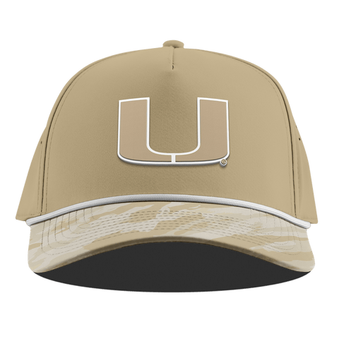 University of Miami "Miami Desert Camo Series" Curved 5 Panel Rope Desert/Desert Camo