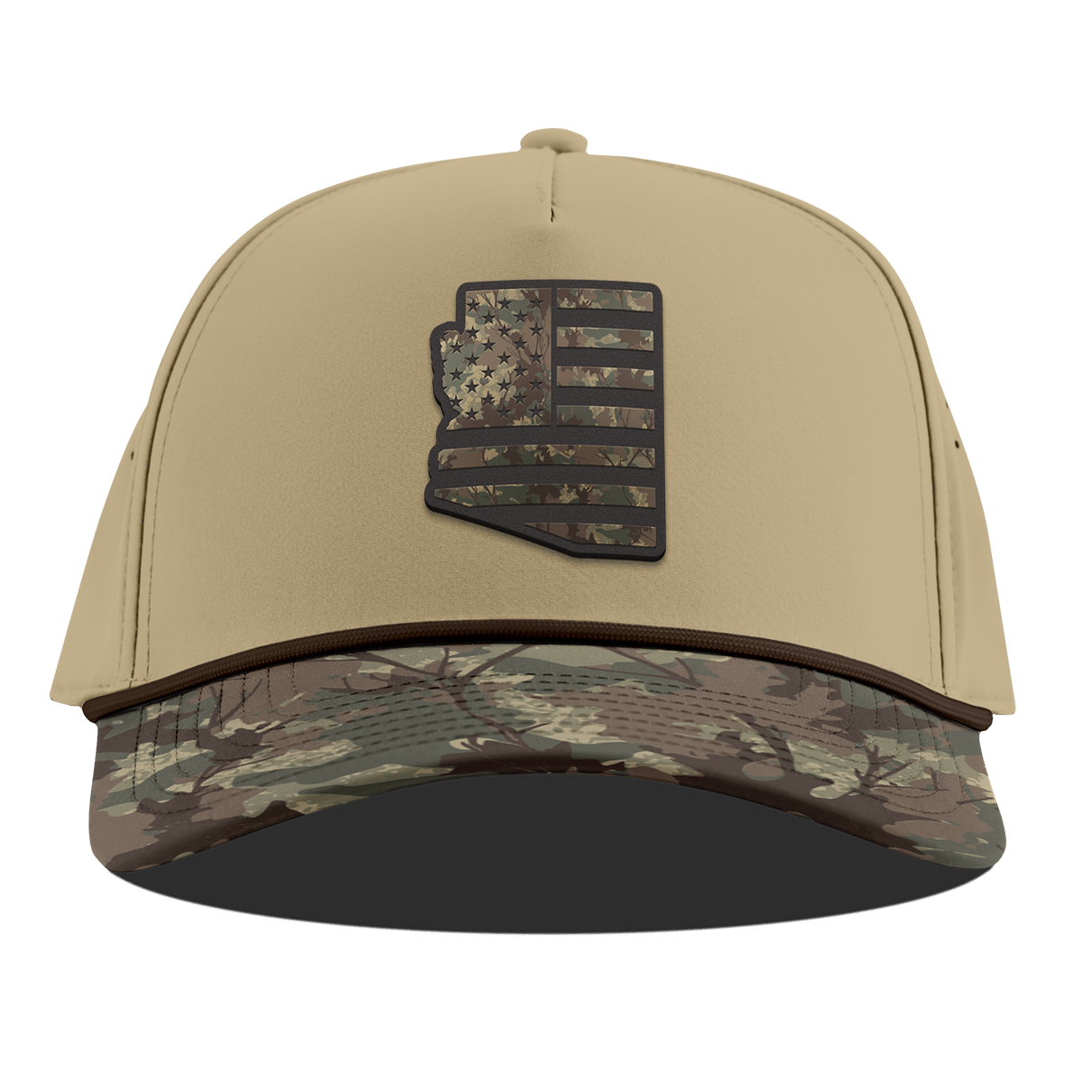 Arizona Timber Camo Patriot Curved 5 Panel Rope Desert/Timber Camo