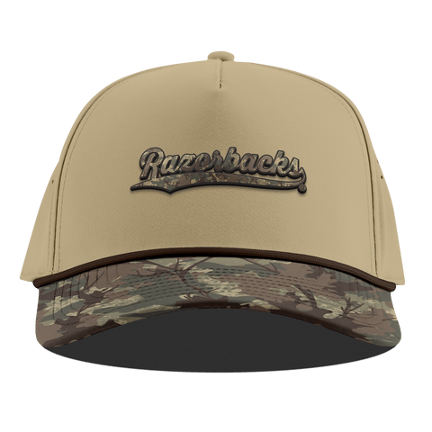 University of Arkansas "Arkansas Timber Camo Series" Curved 5 Panel Rope Desert/Timber Camo
