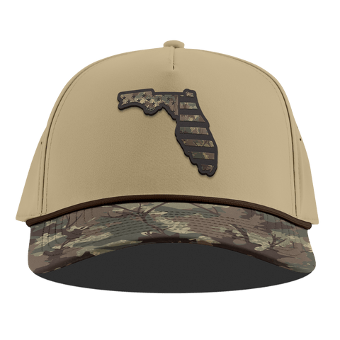 Florida Timber Camo Patriot Curved 5 Panel Rope Desert/Timber Camo