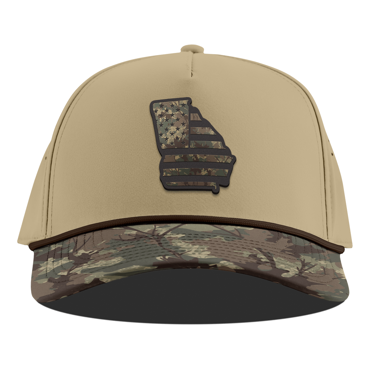 Georgia Timber Camo Patriot Curved 5 Panel Rope Desert/Timber Camo