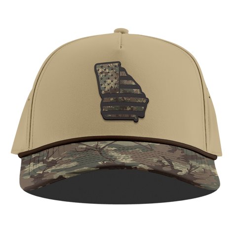 Georgia Timber Camo Patriot Curved 5 Panel Rope Desert/Timber Camo
