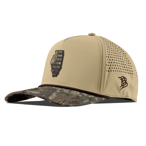 Illinois Timber Camo Patriot Curved 5 Panel Rope Desert/Timber Camo