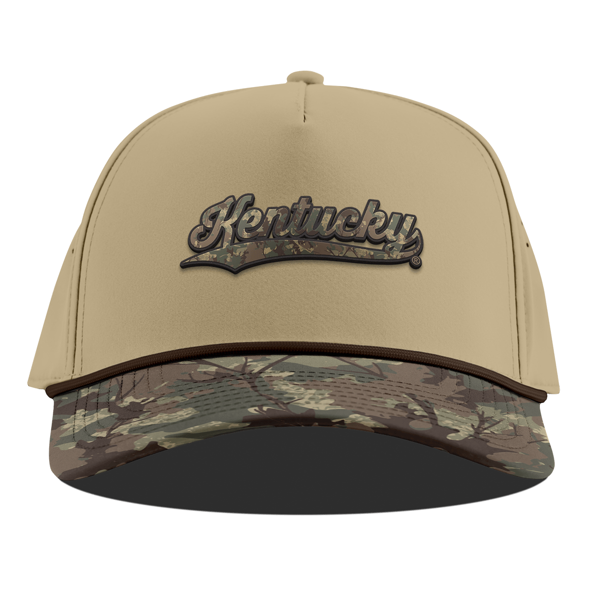 University of Kentucky "Kentucky Timber Camo Series" Curved 5 Panel Rope Desert/Timber Camo