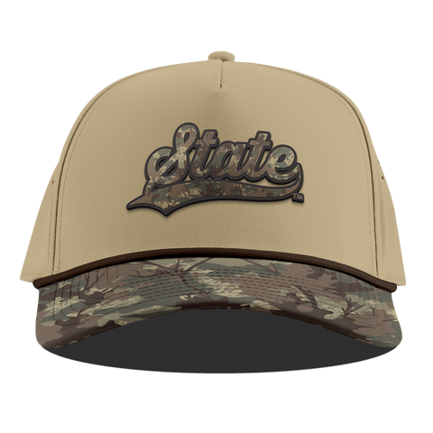Michigan State University "Michigan State Timber Camo Series" Curved 5 Panel Rope Desert/Timber Camo