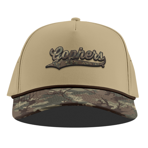 University of Minnesota "Minnesota Timber Camo Series" Curved 5 Panel Rope Desert/Timber Camo