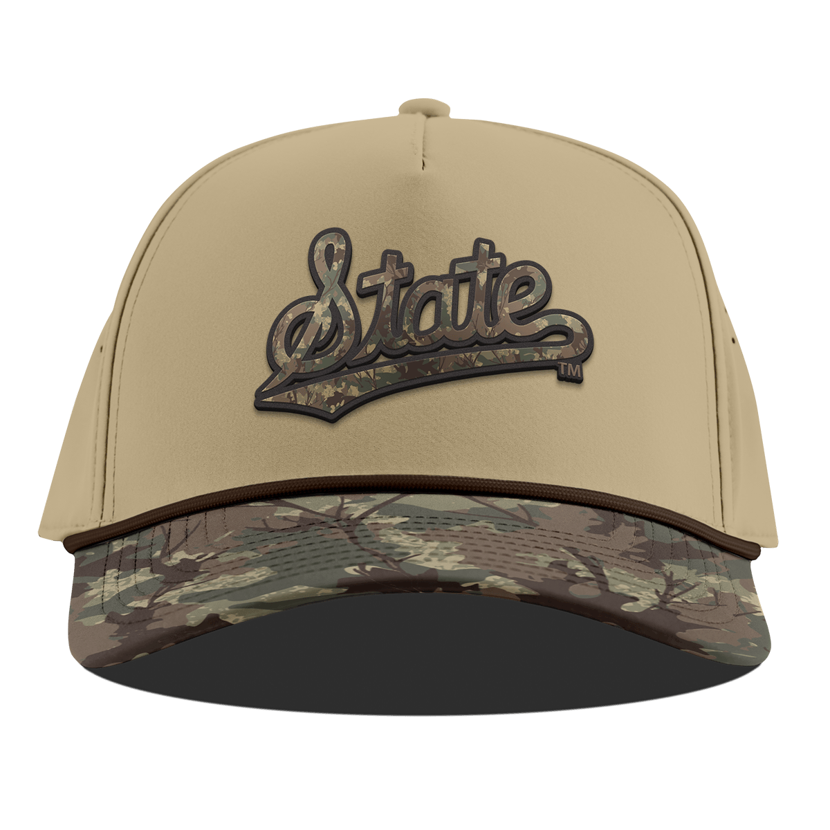 Mississippi State University "Mississippi Timber Camo Series" Curved 5 Panel Rope Desert/Timber Camo