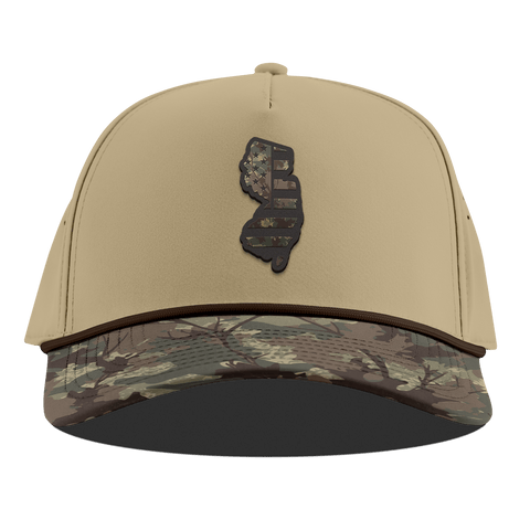 New Jersey Timber Camo Patriot Curved 5 Panel Rope Desert/Timber Camo
