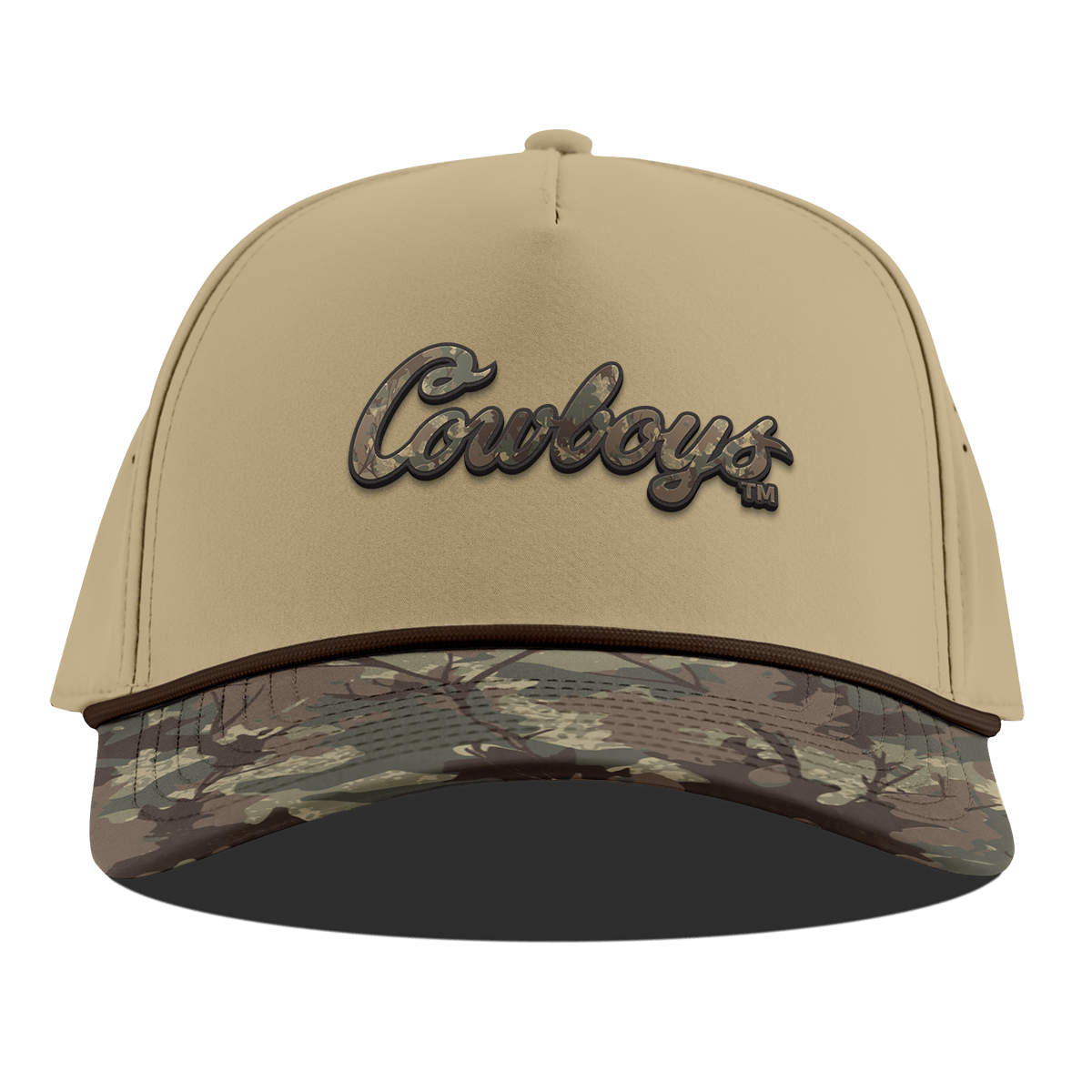 Oklahoma State University "Oklahoma State Timber Camo Series" Curved 5 Panel Rope Desert/Timber Camo