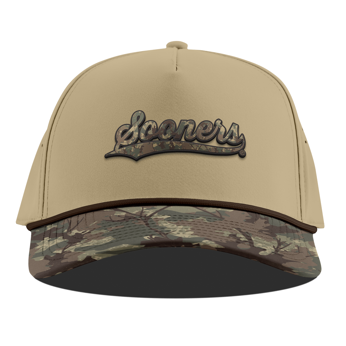 University of Oklahoma "Oklahoma Timber Camo Series" Curved 5 Panel Rope Desert/Timber Camo