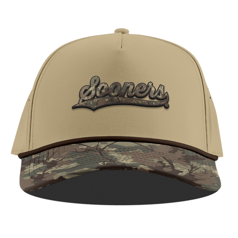 University of Oklahoma "Oklahoma Timber Camo Series" Curved 5 Panel Rope Desert/Timber Camo