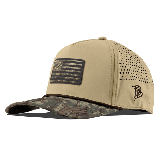 Old Glory Timber Camo Patriot Curved 5 Panel Rope Desert/Timber Camo