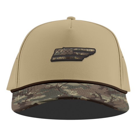 Tennessee Timber Camo Patriot Curved 5 Panel Rope Desert/Timber Camo