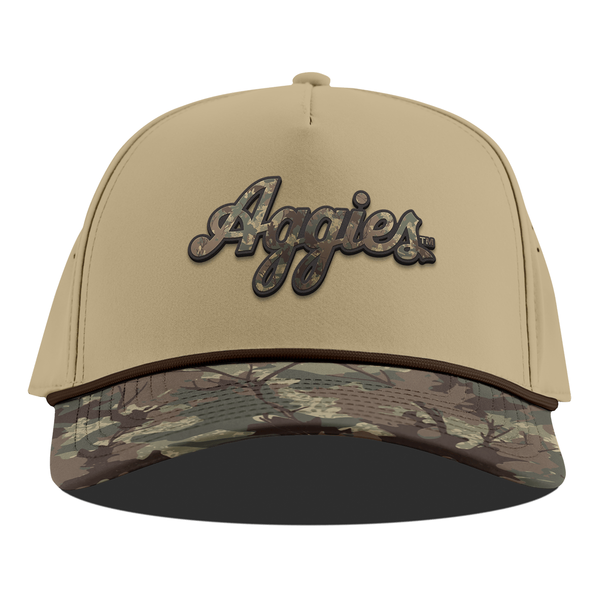 Texas A&M University "Texas A&M Timber Camo Series " Curved 5 Panel Rope Desert/Timber Camo