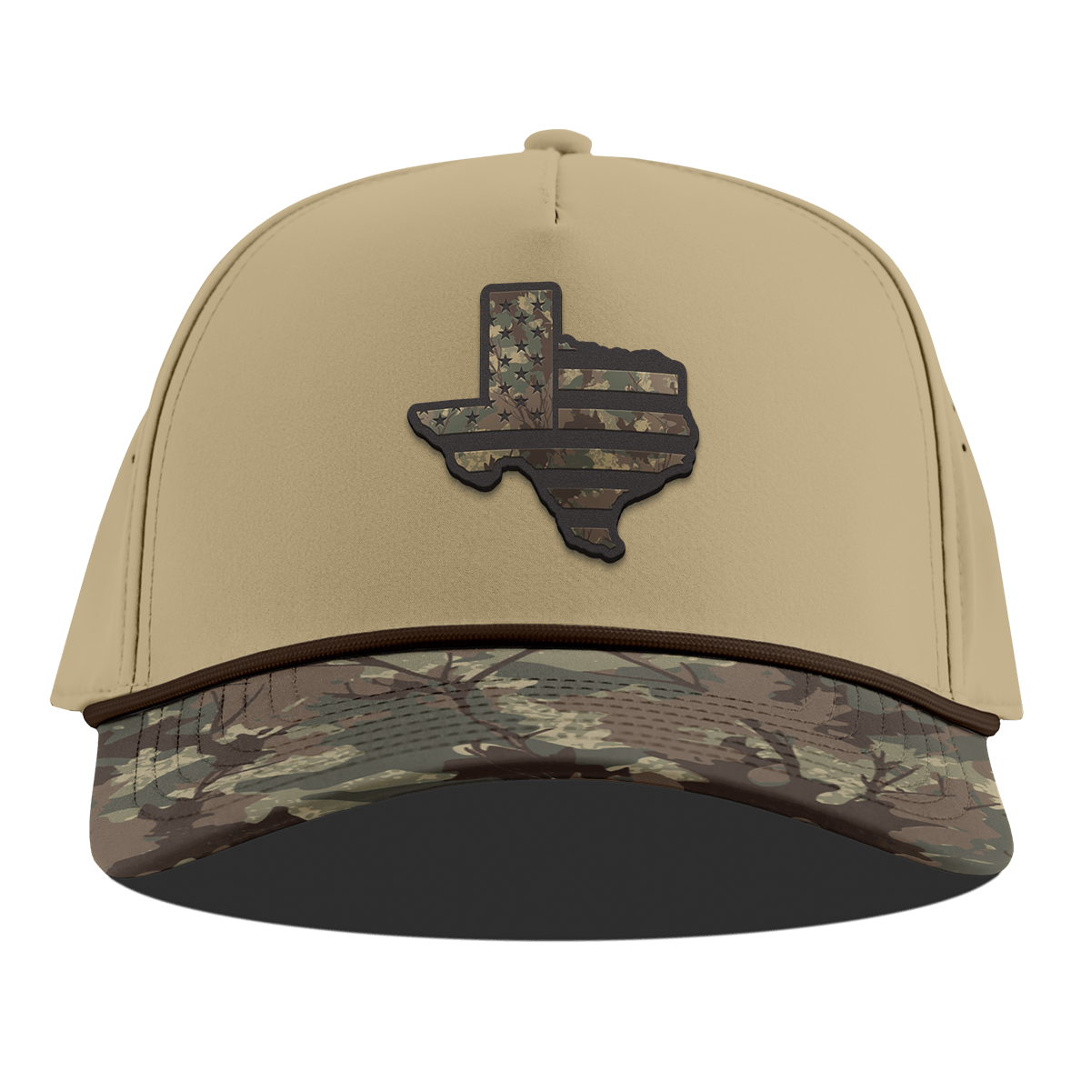 Texas Timber Camo Patriot Curved 5 Panel Rope Desert/Timber Camo