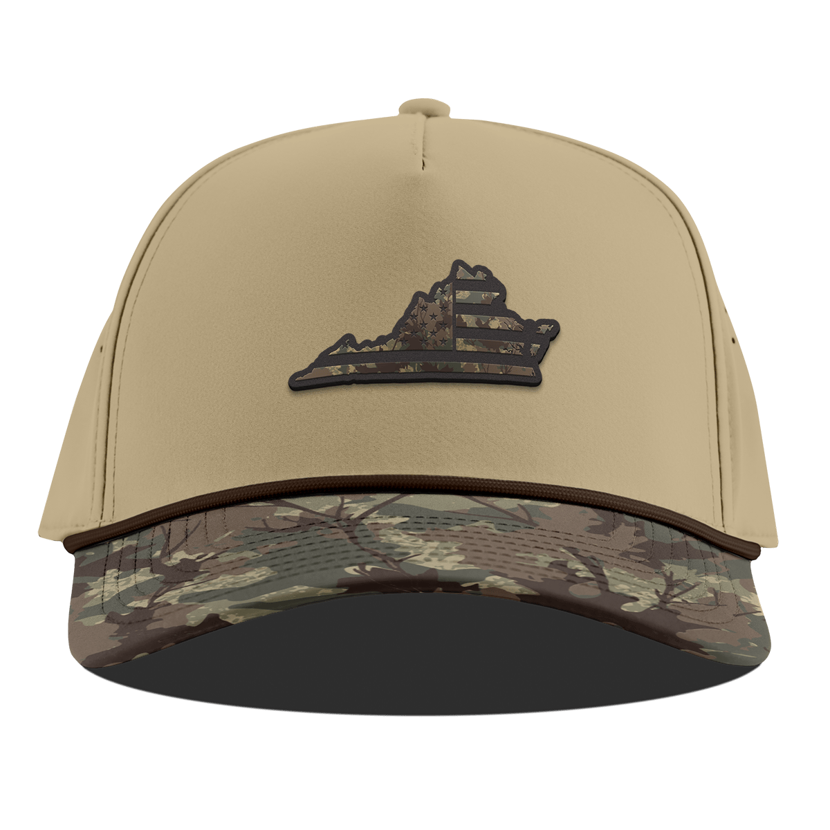 Virginia Timber Camo Patriot Curved 5 Panel Rope Desert/Timber Camo