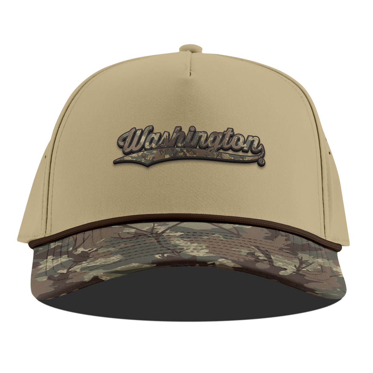 University of Washington "Washington Timber Camo Series" Curved 5 Panel Rope Desert/Timber Camo