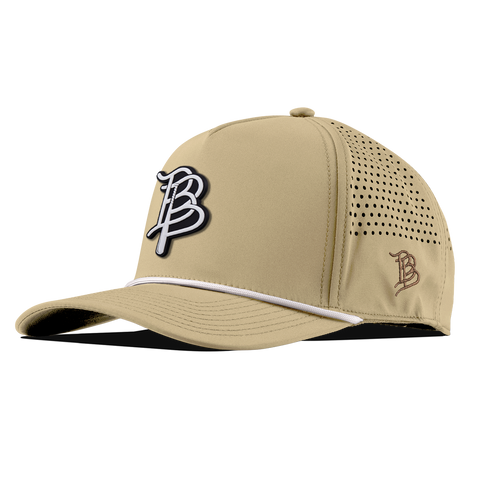 BB Baseball Cutout PVC Curved 5 Panel Performance Desert/White