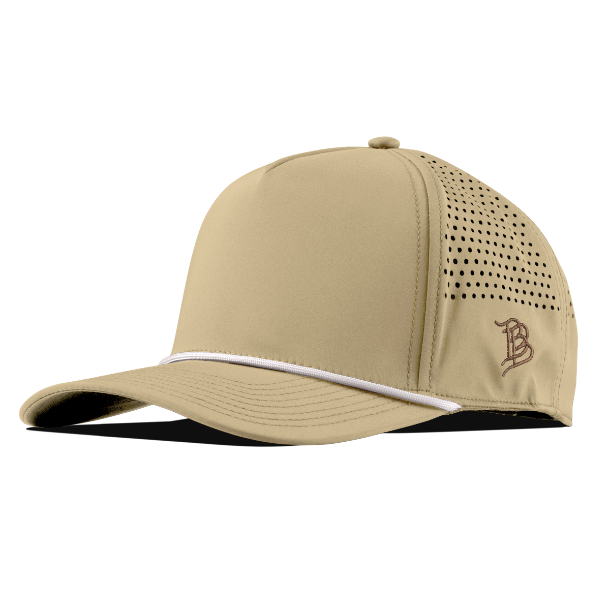 Bare Curved Performance 5 Panel Rope Hat Desert/White