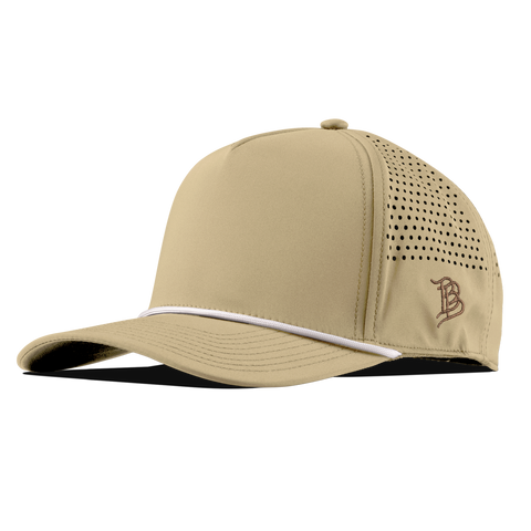 Bare Curved Performance 5 Panel Rope Hat Desert/White